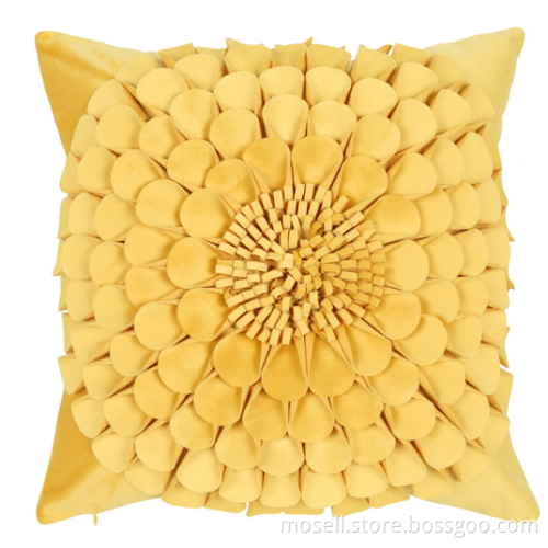 Fashion Design 3D Flower Hand-Made Polyester Cushion